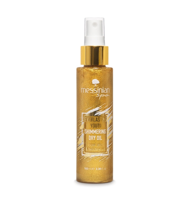 Blizgantis ir prabangus sausas kūno aliejus su bičių pieneliu ir šlamučiu, 100ml